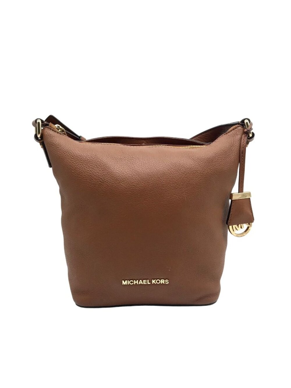 Michael Kors Brown Leather Lupita Crossbody Messenger Bag